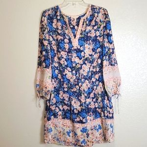 Rebecca Taylor Floral Silk Dress Size 10 Feminine